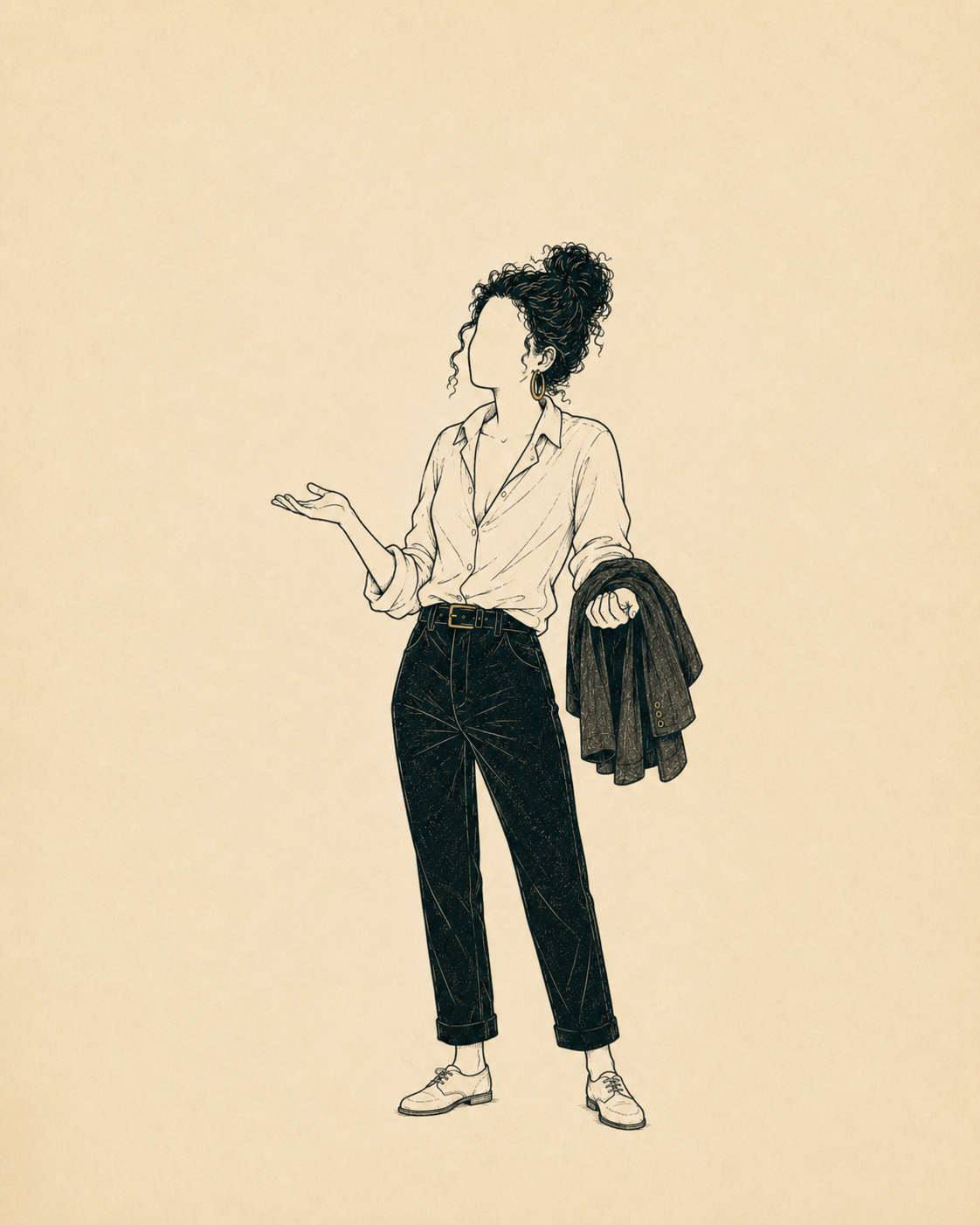 A woman unsure which music fits her project